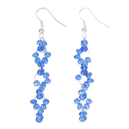 Aretes De Rondel Cristal Lustre Zafiro