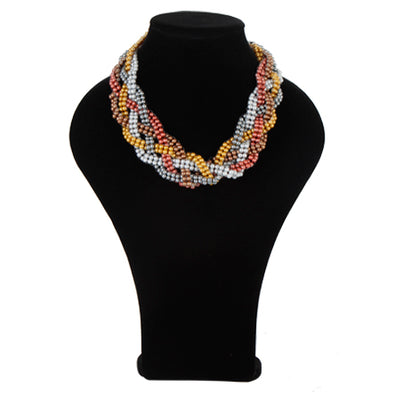 Fantasías Miguel Clave:LC1682 Collar De Perlas Con Destellos De Colores