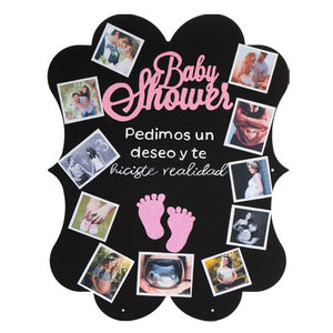Letrero Para Baby Shower Huellitas Con Colage