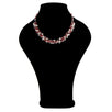Fantasías Miguel Clave:LC1768 Collar Con Engarces De Perlas Y Rondeles Rojo/Rosa
