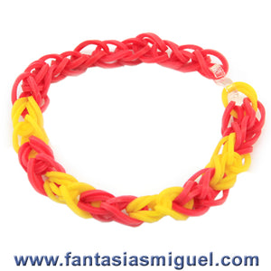 Pulsera Con Ligas Rojo Amarillo