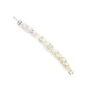 Pulsera Tejida Blanco-Plata