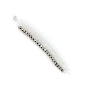 Pulsera Triple Cristales Plata-Blanco