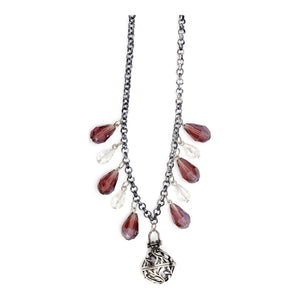 Collar Con Dije Plata Y Cristales