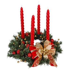 Corona De Adviento Con Esferas Y Cerezas Oro