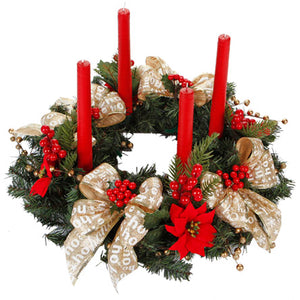 Candelabro Con Listón Diamantado Ho Ho Ho Oro