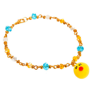 Pulsera Dorada Con Cristales Y Patito De Fomi Moldeable