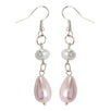 Fantasías Miguel Clave:LR54 Aretes Con Perlas Rosa-Blanco