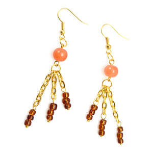 Aretes Chocolate Coral Oro