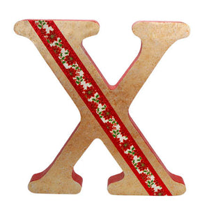 Letra De Unicel Jumbo X Con Listón De Nochebuenas