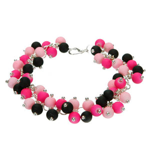 Pulsera De Engarces Rosa/Fiusha/Negro