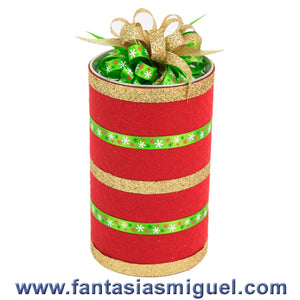 Bote Dulcero Navideño, Rojo Verde