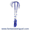 Fantasías Miguel Clave:MH128 Collar Con Rondel Y Cadena, Azul Rey