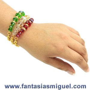 Juego De Pulseras Rondel Tricolor, Fiestas Mexicanas