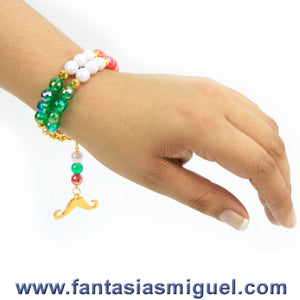 Juego De Pulseras Acrílico Tricolor