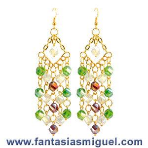 Aretes Escalera Tricolor