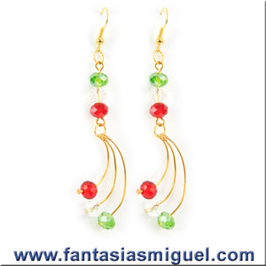 Aretes Curvos Decorados Fiestas Mexicanas