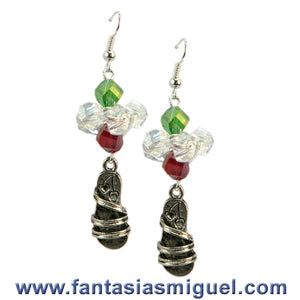 Aretes Decorados Con Sandalia Fiestas Mexicanas