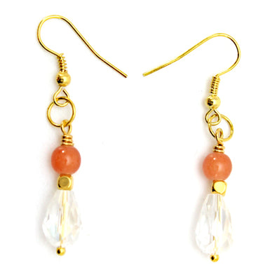 Fantasías Miguel Clave:ML1392 Aretes Coral-Oro