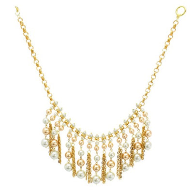 Fantasías Miguel Clave:ML1906 Collar Oro Marfil Con Perlas