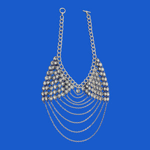 Collar De Cadenas Y Octagones Plata