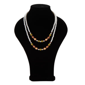 Collar Doble De Perlas Multicolor