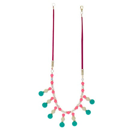 Collar Rosa Blanco-Turquesa-Rosa