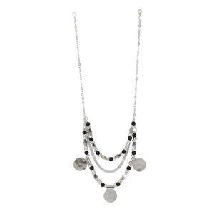 Collar Negro Con Plata