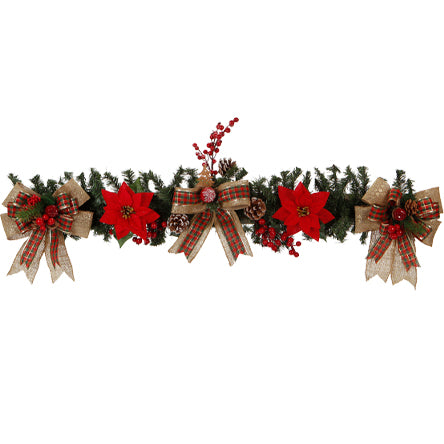 Guia Navideña Con Listòn De Yute Y Nochebuena