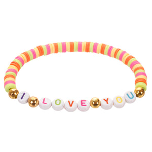 Pulsera Multicolor Con Cuentas Plastica  Love You