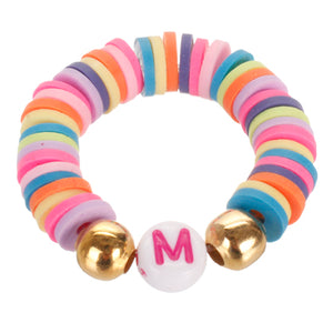 Anillo Multicolor Con Letra M