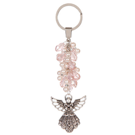 Llavero Para Bautizo Rosa-Plata