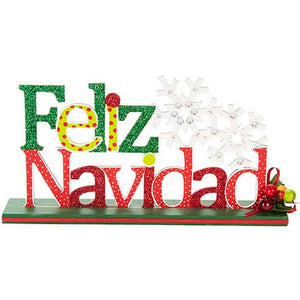Letrero Feliz Navidad Rojo Verde