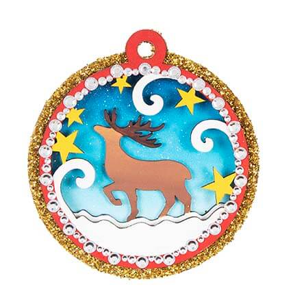 Esfera Con Reno Y Estrellas