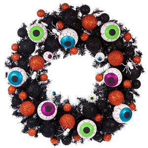 Corona Hallowen Con Ojos Y Arañas Blancas