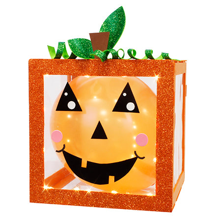 Cubo Con Globos Calabaza