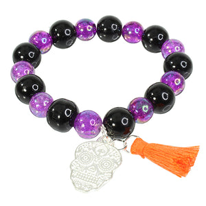 Pulsera Morada Con Borla