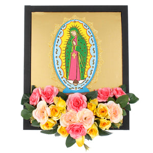 Altar Virgen Con Flores