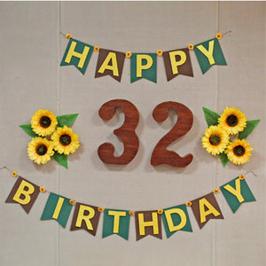 Letrero Happy Birthday  Con Girasoles