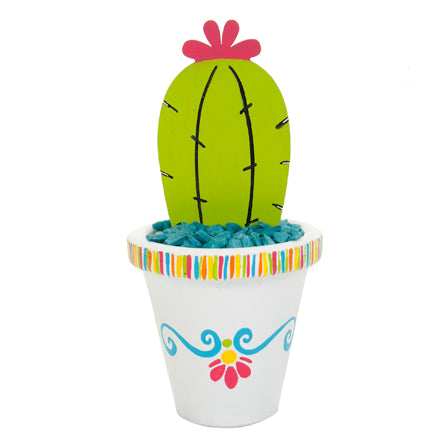 Maceta Con Grecas Y Cactus
