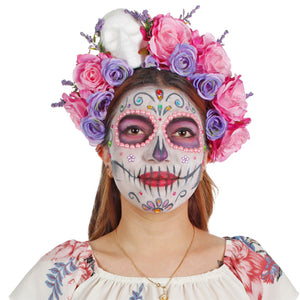 Diadema Con Cráneo Y Rosas