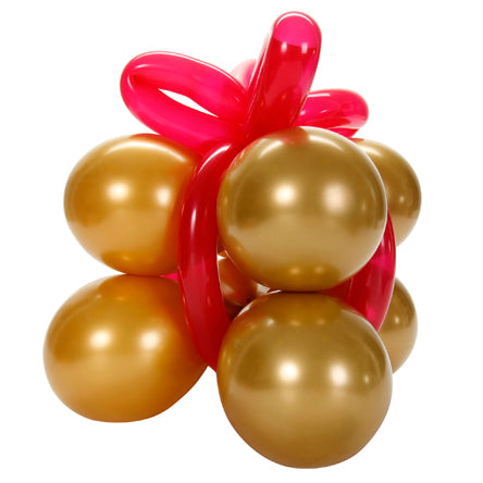 Globo Regalo Oro/Rojo