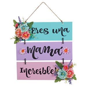 Letrero Con Flores Para Mamá
