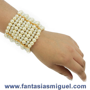 Pulsera Con Cadena Cta. Cristal Marfil