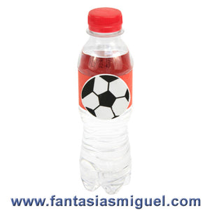 Botella De Agua Decorada Con Balón De Futbol