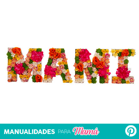 Letrero Mami Con Flores