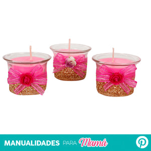 Velas Decorativas Oro/Rosa