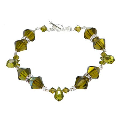 Fantasías Miguel Clave:MY3 Pulsera Con Cuenta Cristal Preciosa Verde Olivo