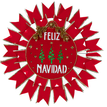 Corona Navideña Roja