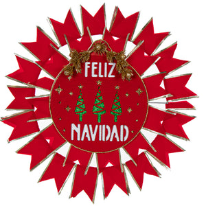 Corona Navideña Roja